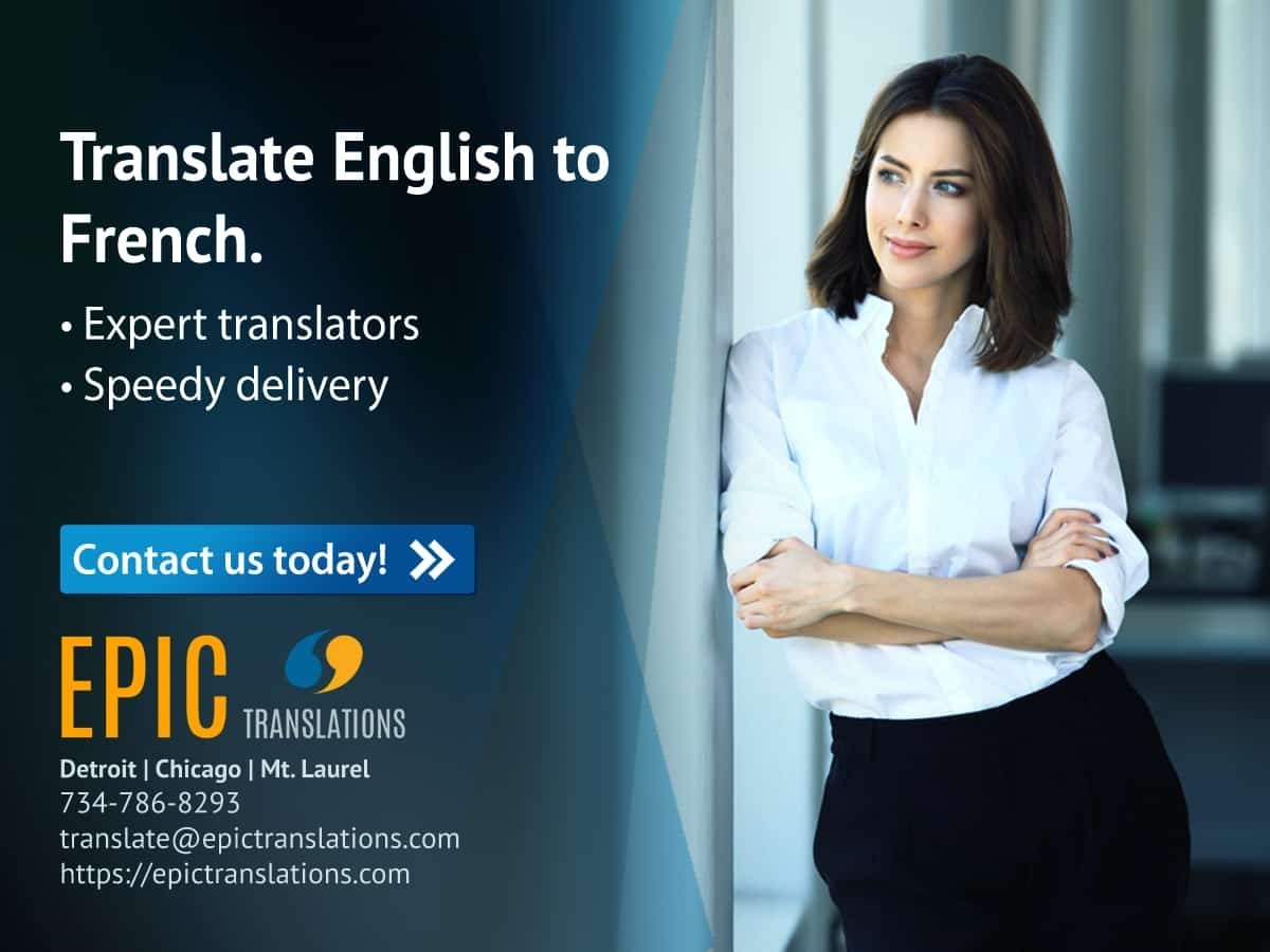 Translate English to French Michigan Document translation service