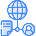 Multilingual communication icon representing community outreach and language access materials supported by government translation services.