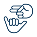 Icon representing professional American Sign Language interpreting services for institutional use