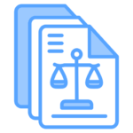 Legal document icon representing court, legal, and administrative materials supported by government translation services.