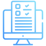 Application form icon representing translated government forms, applications, and program materials.