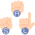 ASL interpreting services icon representing accessibility support for higher education and campus environments
