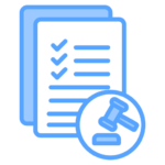 Policy document icon representing translated government policies, procedures, and regulatory guidance.