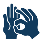 ASL interpreting services icon representing reliable scheduling and professional confidentiality
