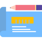 Design layout with pencil and ruler representing language-specific layout planning for translated documents.