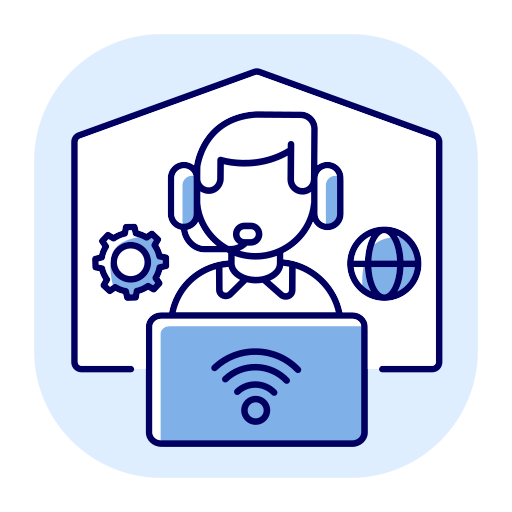 Icon representing simple online access to language services for school staff