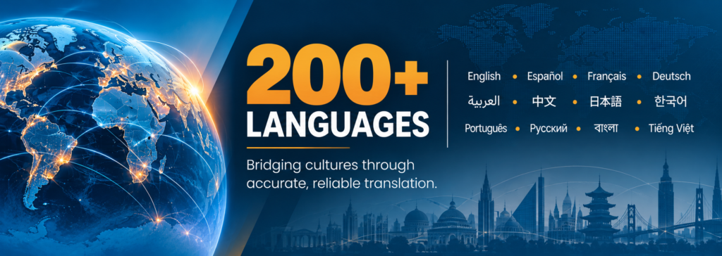 Language translation services in 200+ languages for organizations serving multilingual communities.